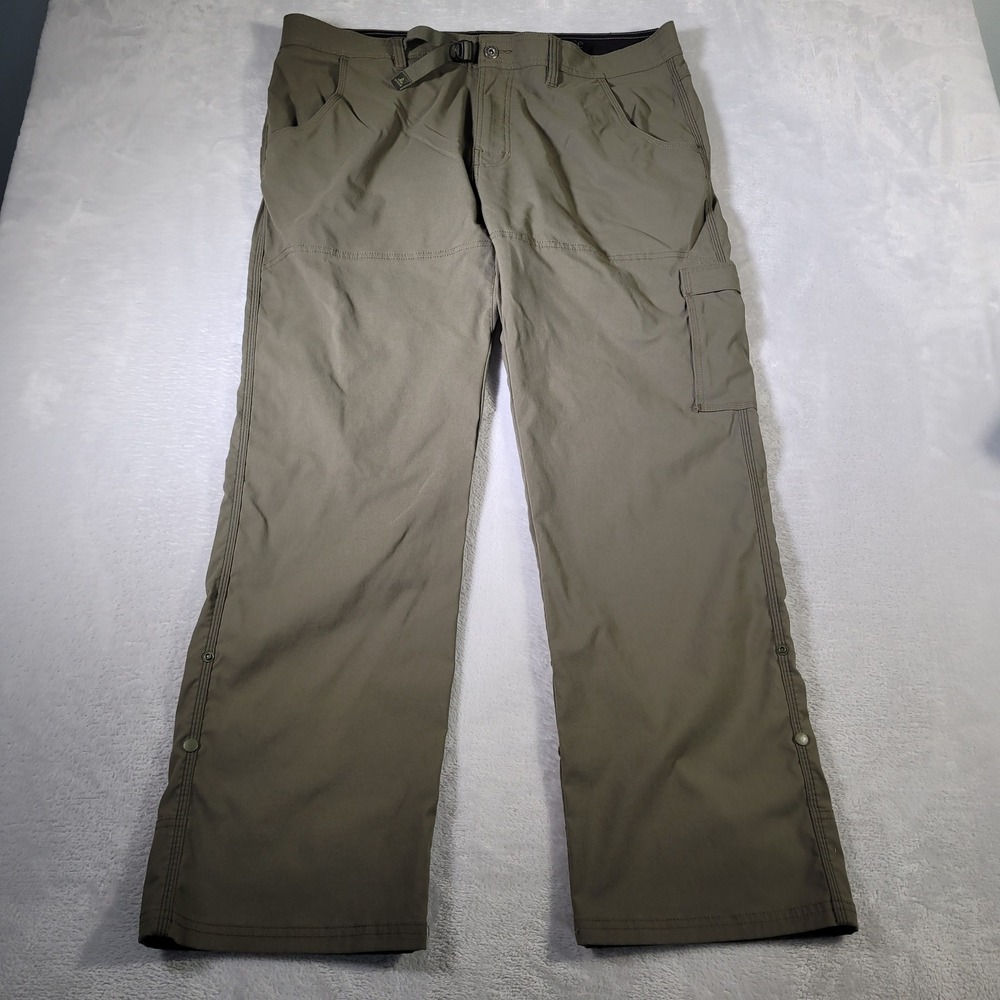 Prana Pants Mens 40x31.5 Green Performance Zion Hiking Cargo Stretch‎ Utility